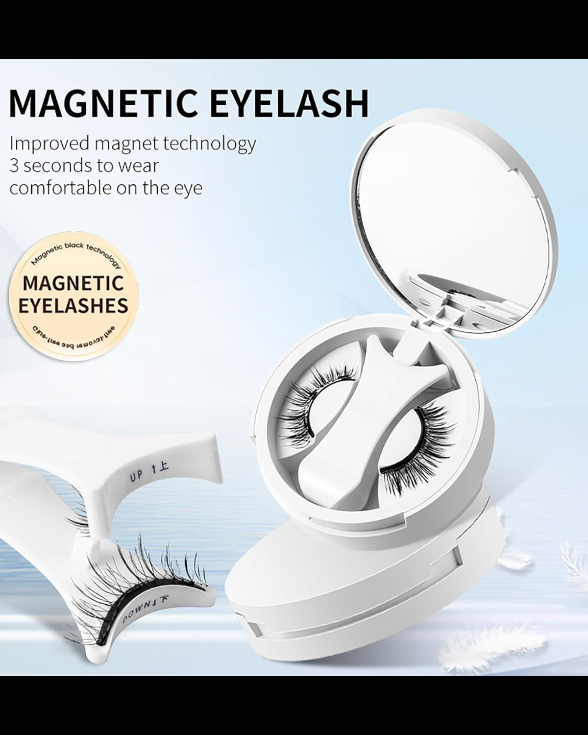 Magnetic False Eyelashes Kit with Applicator