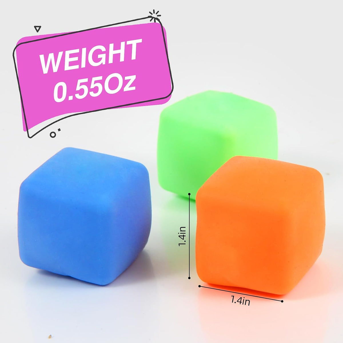 Mini Slow-Rising Stress Cubes – 24-Pack Colorful Squishy Fidget Toys