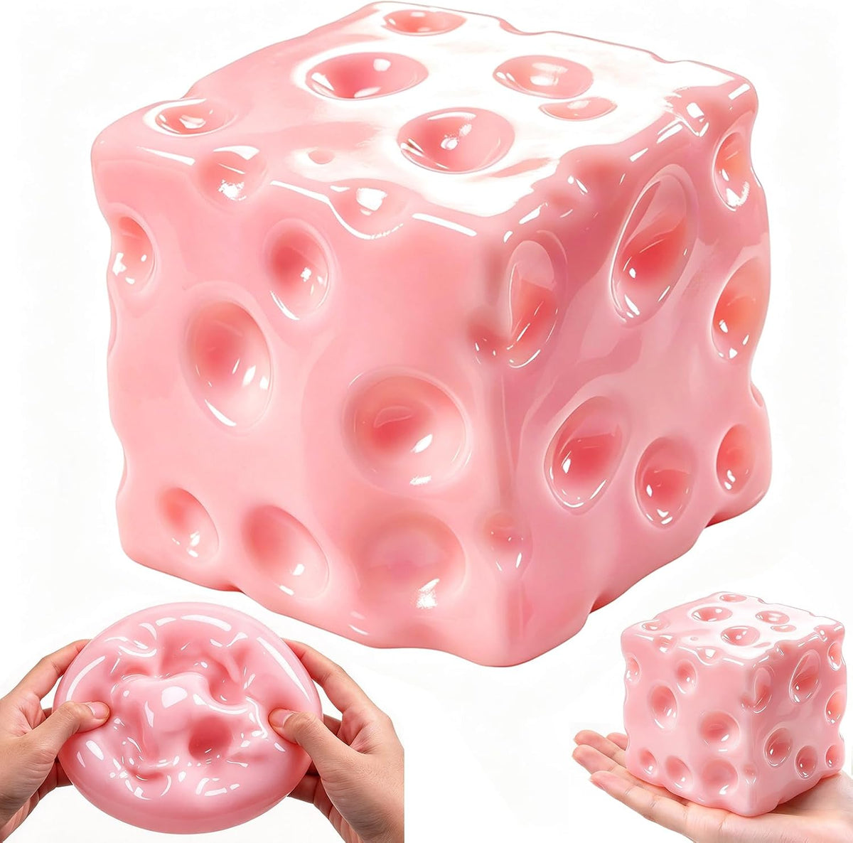 Cheese Squishy Stress Cube – Moldable Sensory Fidget Toy