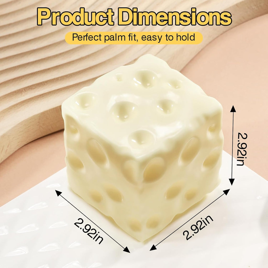 Cheese Squishy Stress Cube – Moldable Sensory Fidget Toy