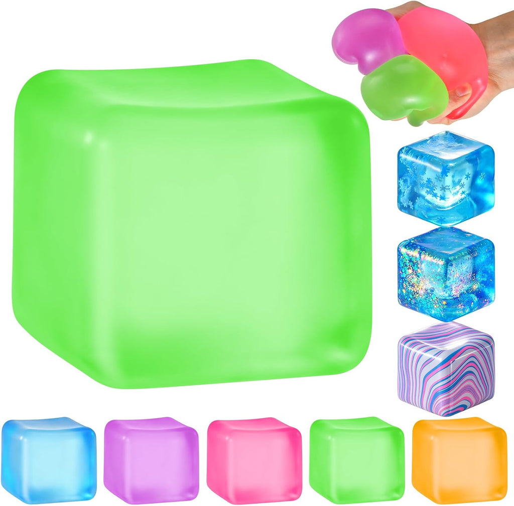 Squishy Stress Cube – Soft Sensory Squeeze Fidget Toy