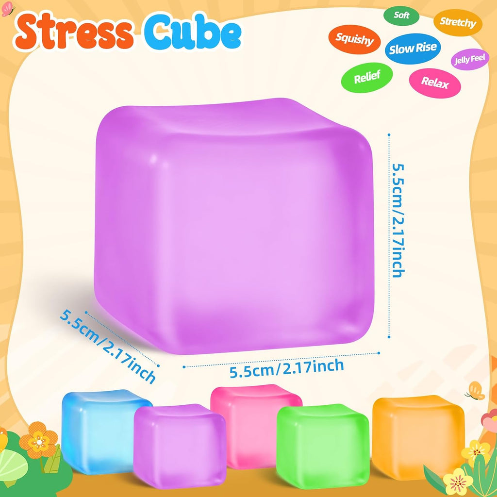 Squishy Stress Cube – Soft Sensory Squeeze Fidget Toy