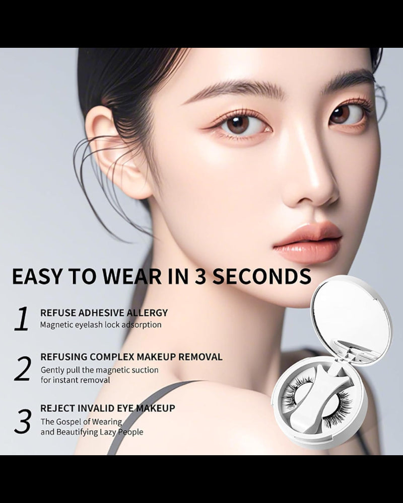 Magnetic False Eyelashes Kit with Applicator