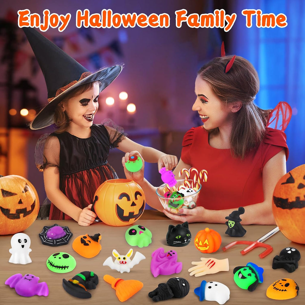 Mini Halloween Mochi Squishy Toys – 30/50 Pack Spooky Party Favors