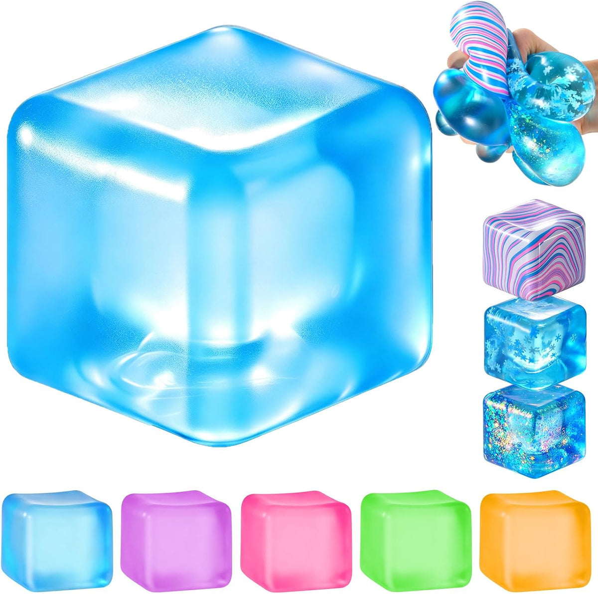 Squishy Stress Cube – Soft Sensory Squeeze Fidget Toy
