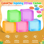 Squishy Stress Cube – Soft Sensory Squeeze Fidget Toy