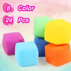 Mini Slow-Rising Stress Cubes – 24-Pack Colorful Squishy Fidget Toys