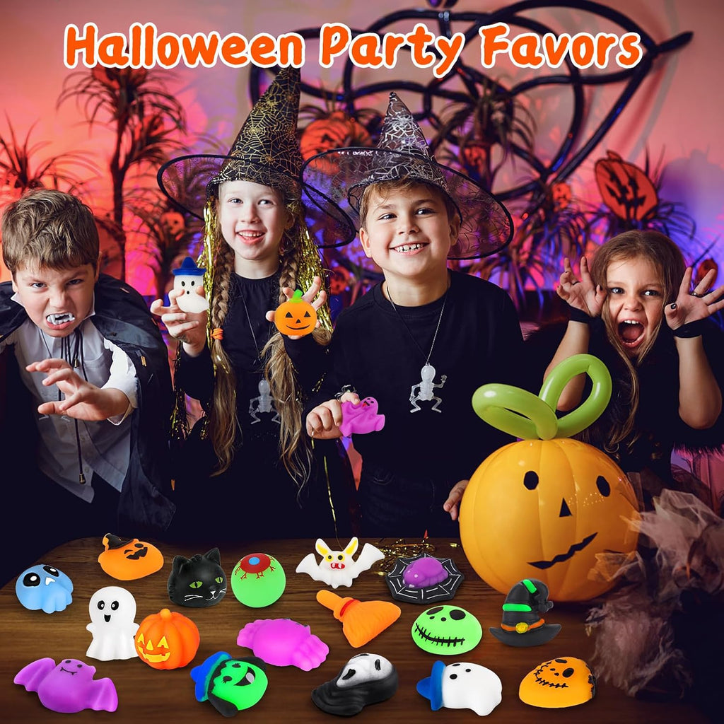 Mini Halloween Mochi Squishy Toys – 30/50 Pack Spooky Party Favors