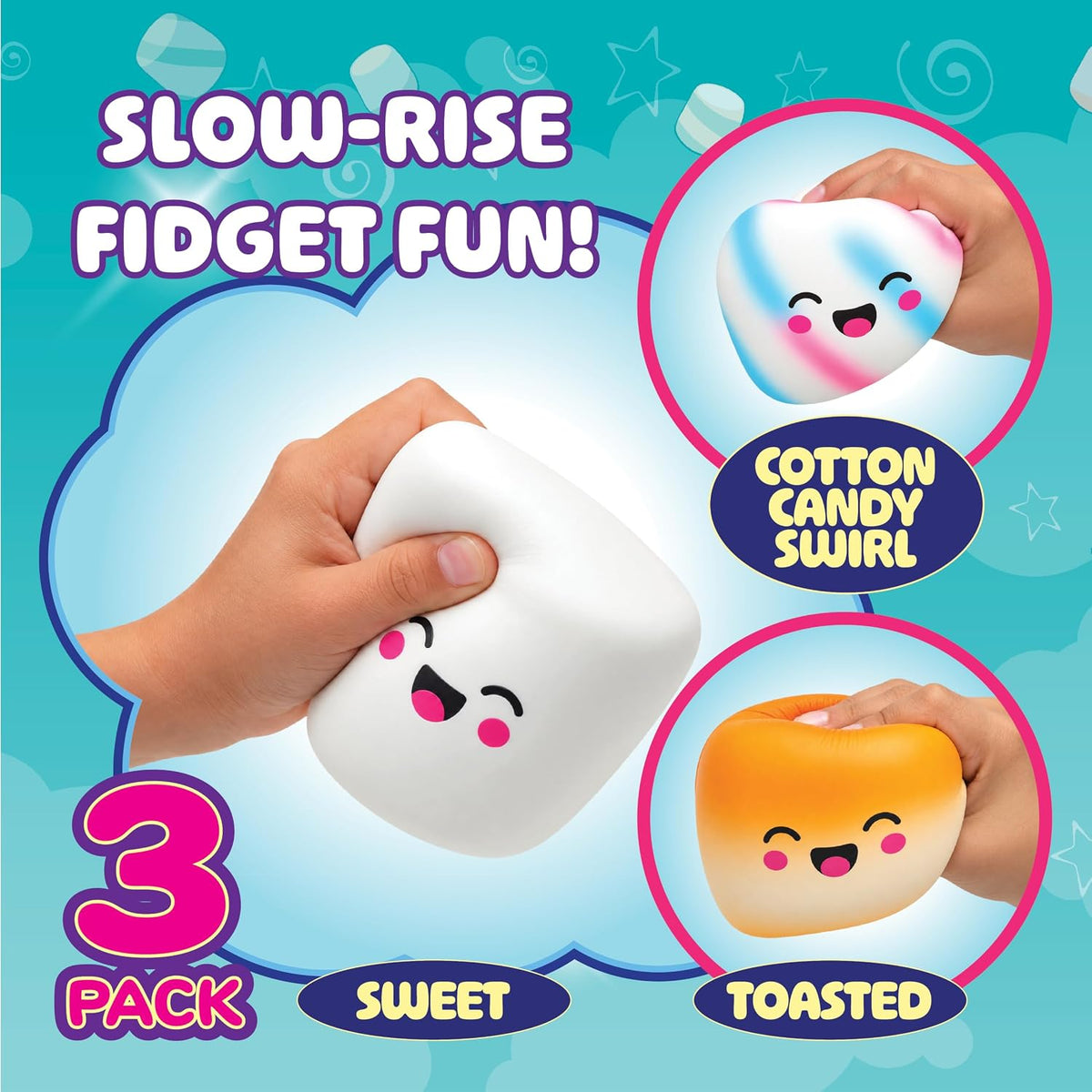 Marshmallow Squishy Fidget Toy – Soft Slow-Rising Sensory Squeeze Toy