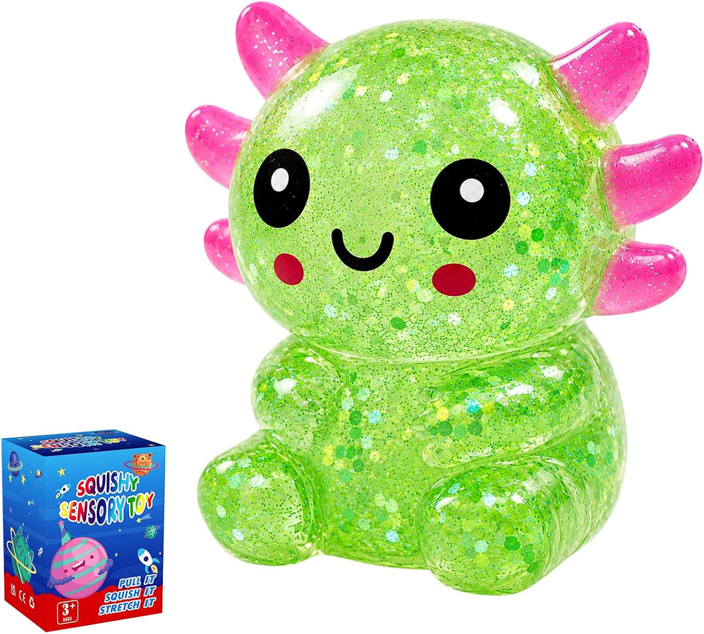 Glitter Axolotl Squishy Toy – Soft Sensory Squeeze Fidget