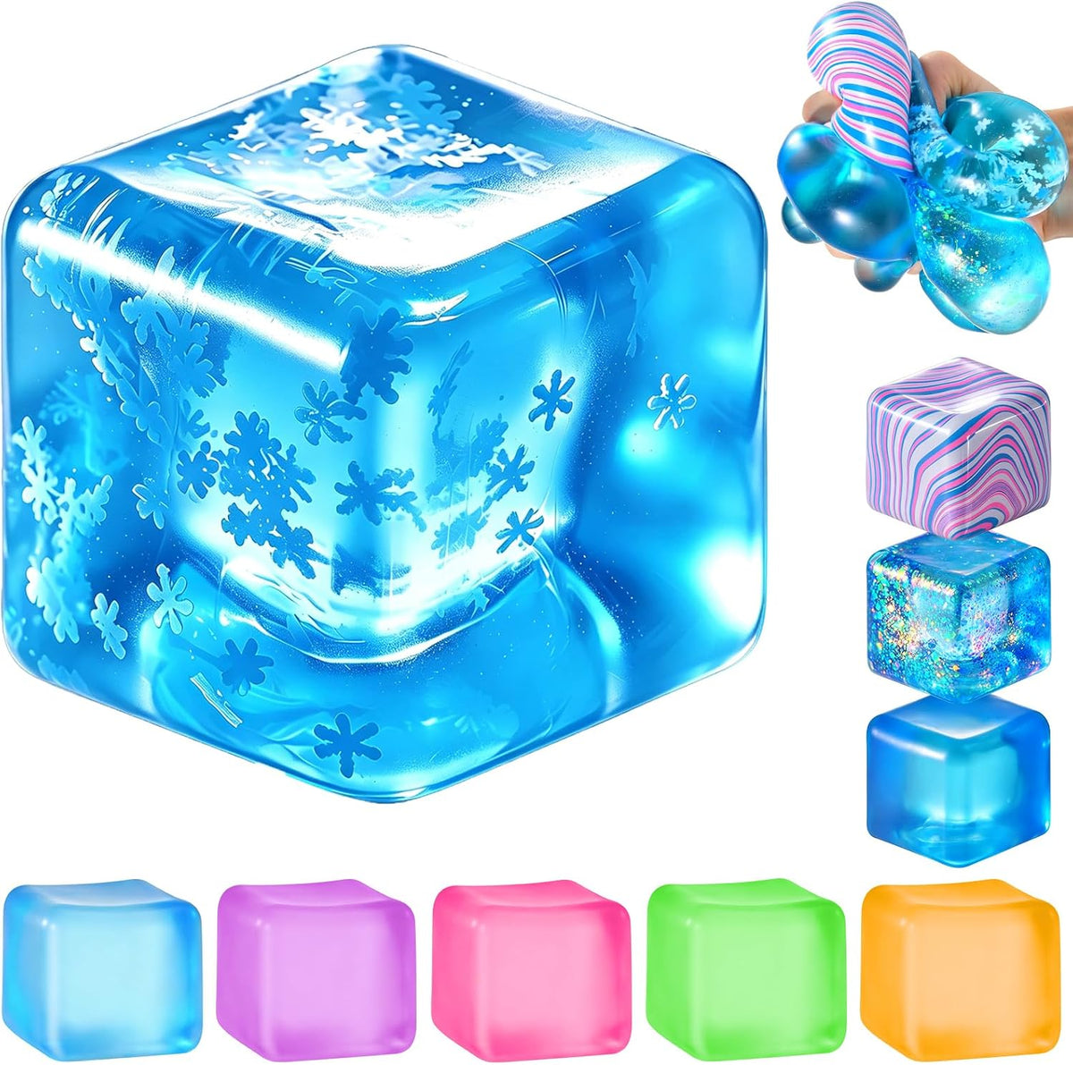 Squishy Stress Cube – Soft Sensory Squeeze Fidget Toy