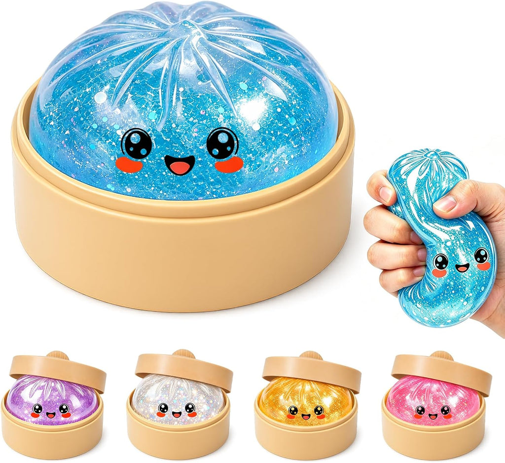 Glitter Squishy Toy with Holder – Soft Squeeze Sensory Fidget