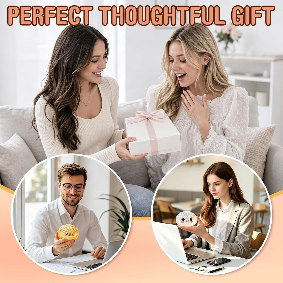 Glitter Squishy Toy with Holder – Soft Squeeze Sensory Fidget