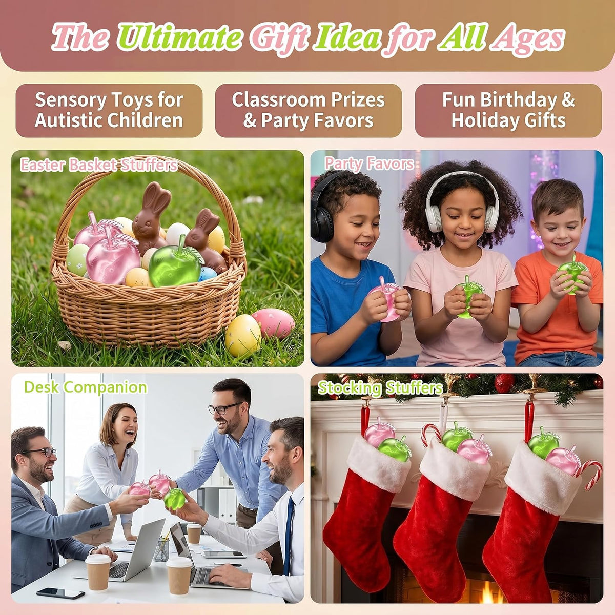 Apple Squishy Toys – Slow-Rising Fruit Squeeze Fidget Set