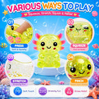 Glitter Axolotl Squishy Toy – Soft Sensory Squeeze Fidget