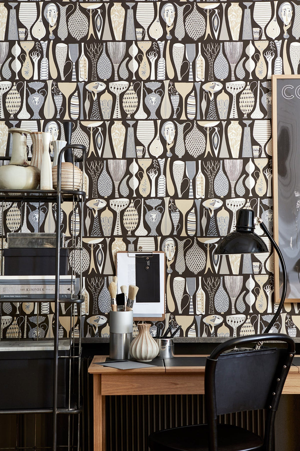 Wall Vision WV1758 Black Pottery Folk Wallpaper