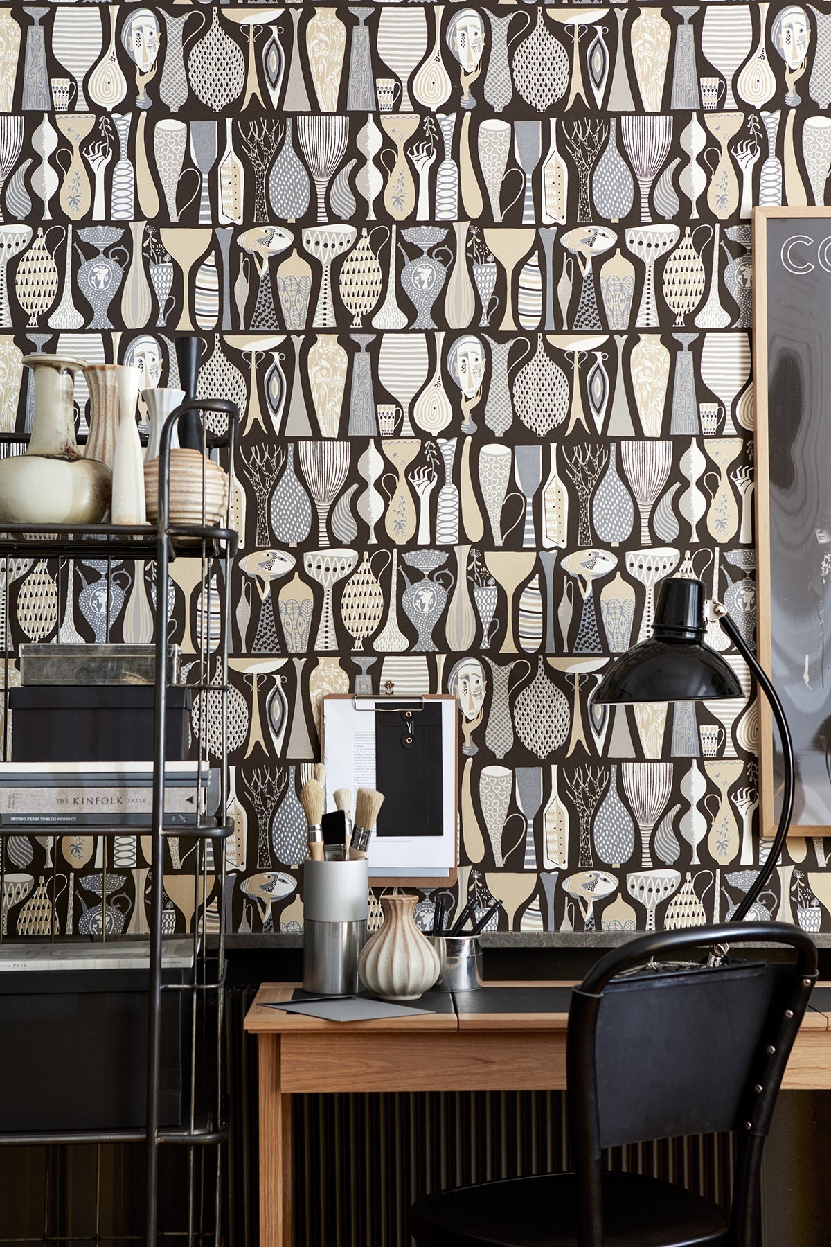 Wall Vision WV1758 Black Pottery Folk Wallpaper
