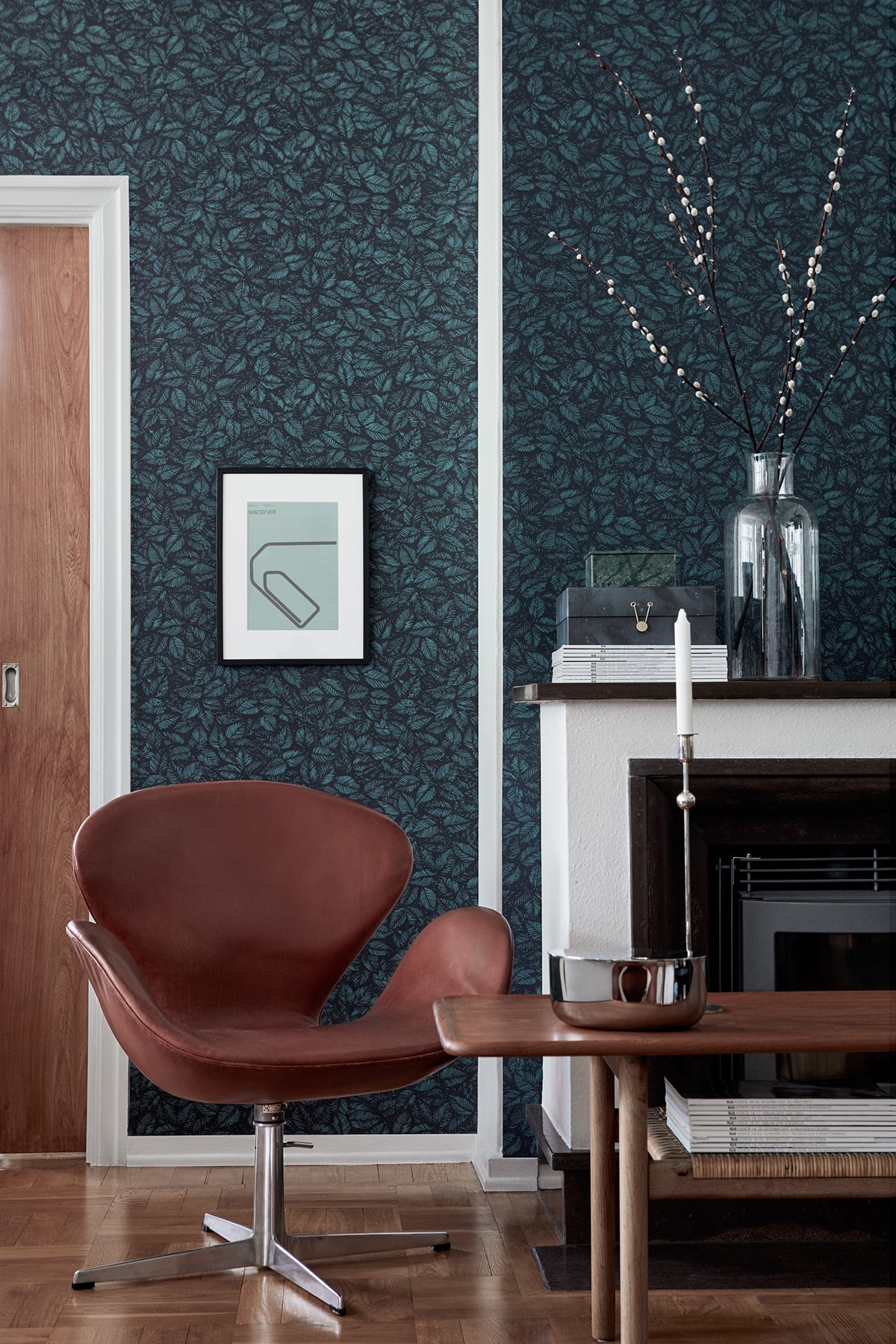 Wall Vision WV1770 Amorina Teal Leaf Wallpaper